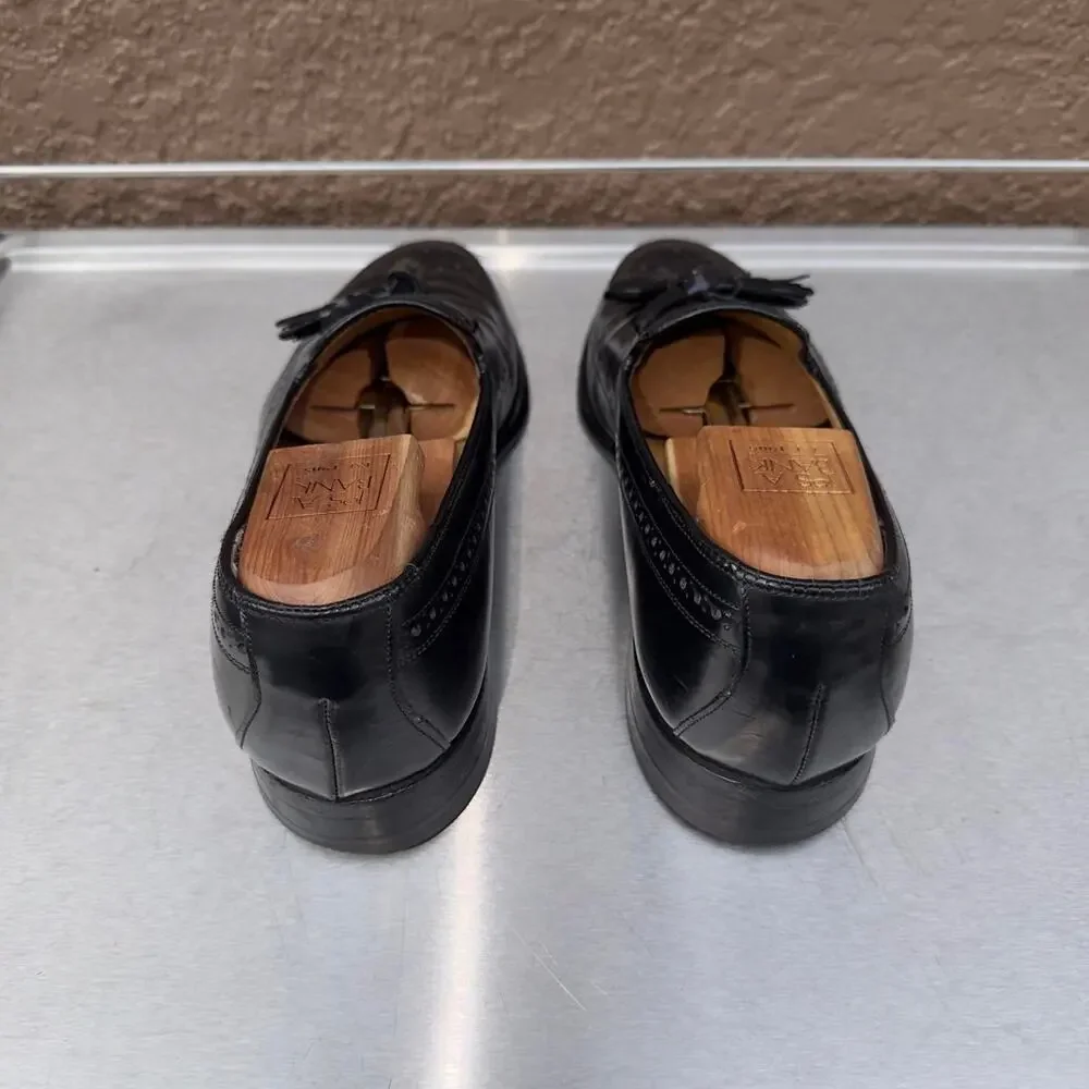 Johnston & Murphy Black Leather Loafers with Tassel - Size 9 1/2
